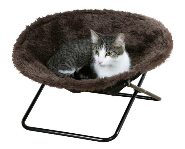 Kerbl Liegemulde Sharon, ø 50 cm - Katzenbett und Liegestuhl, weicher Plüschbezug, gemütlicher Müldenplatz